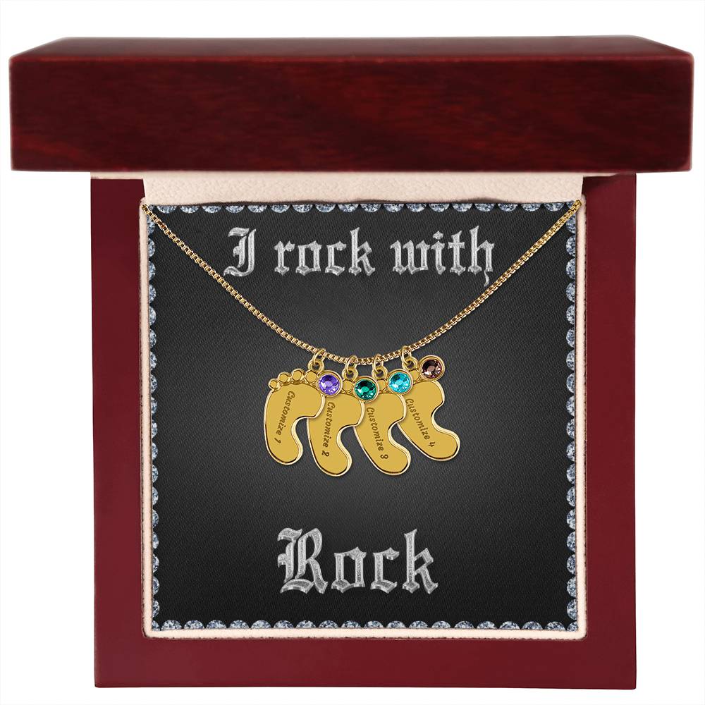 I ROCK WITH ROCK - Engraved Baby Feet Necklace (Limited Edition)