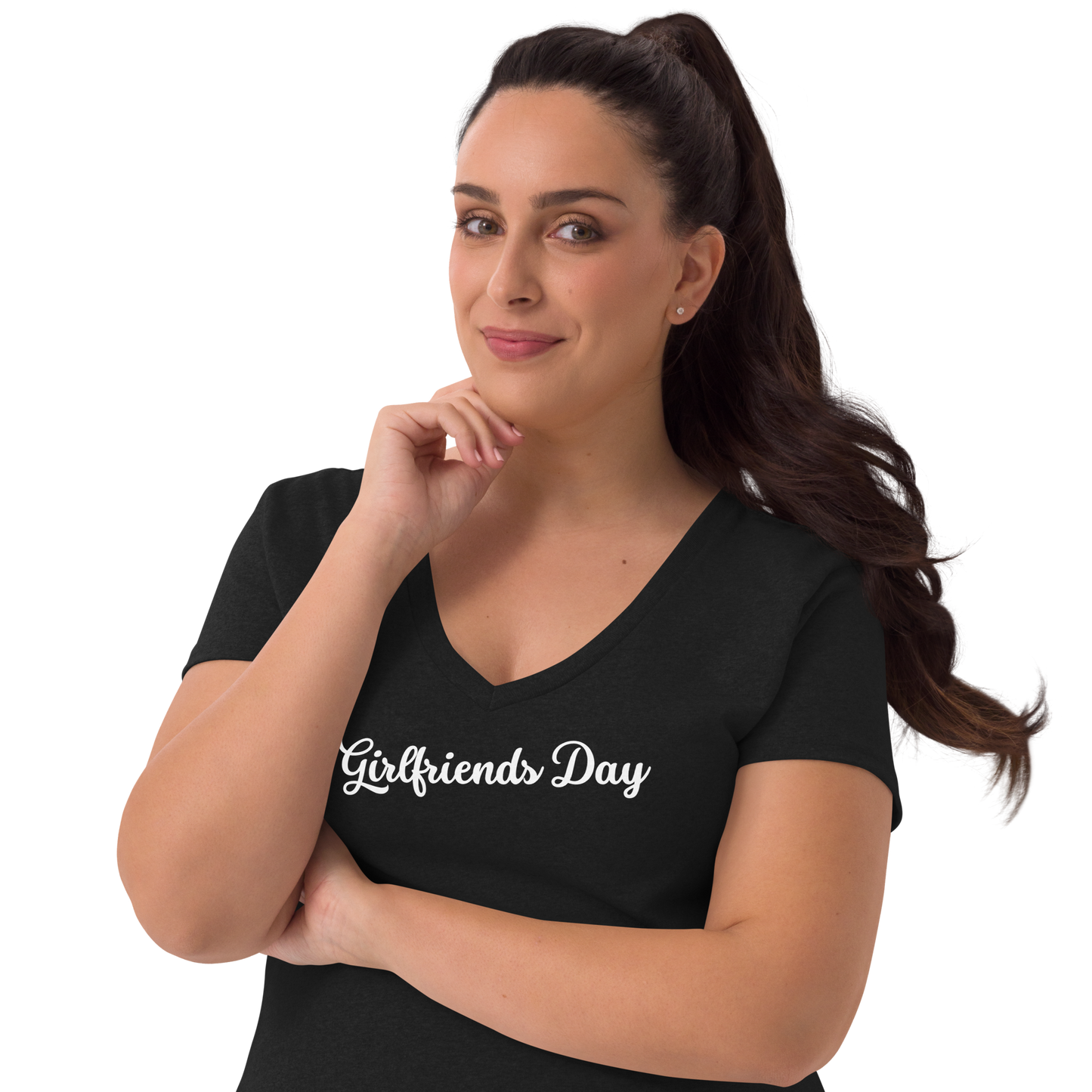 Girlfriends Day - Women’s Recycled V-Neck T-Shirt