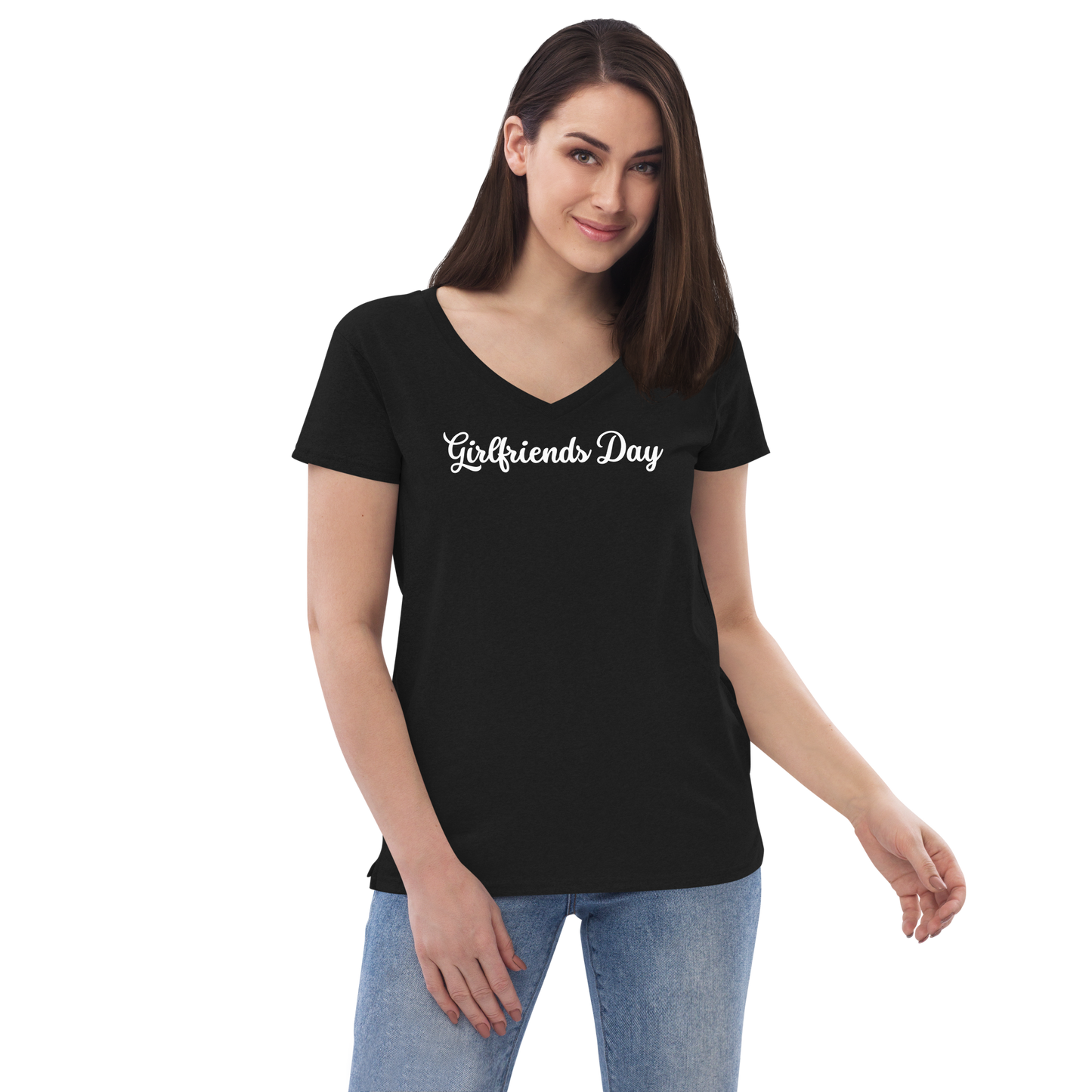 Girlfriends Day - Women’s Recycled V-Neck T-Shirt
