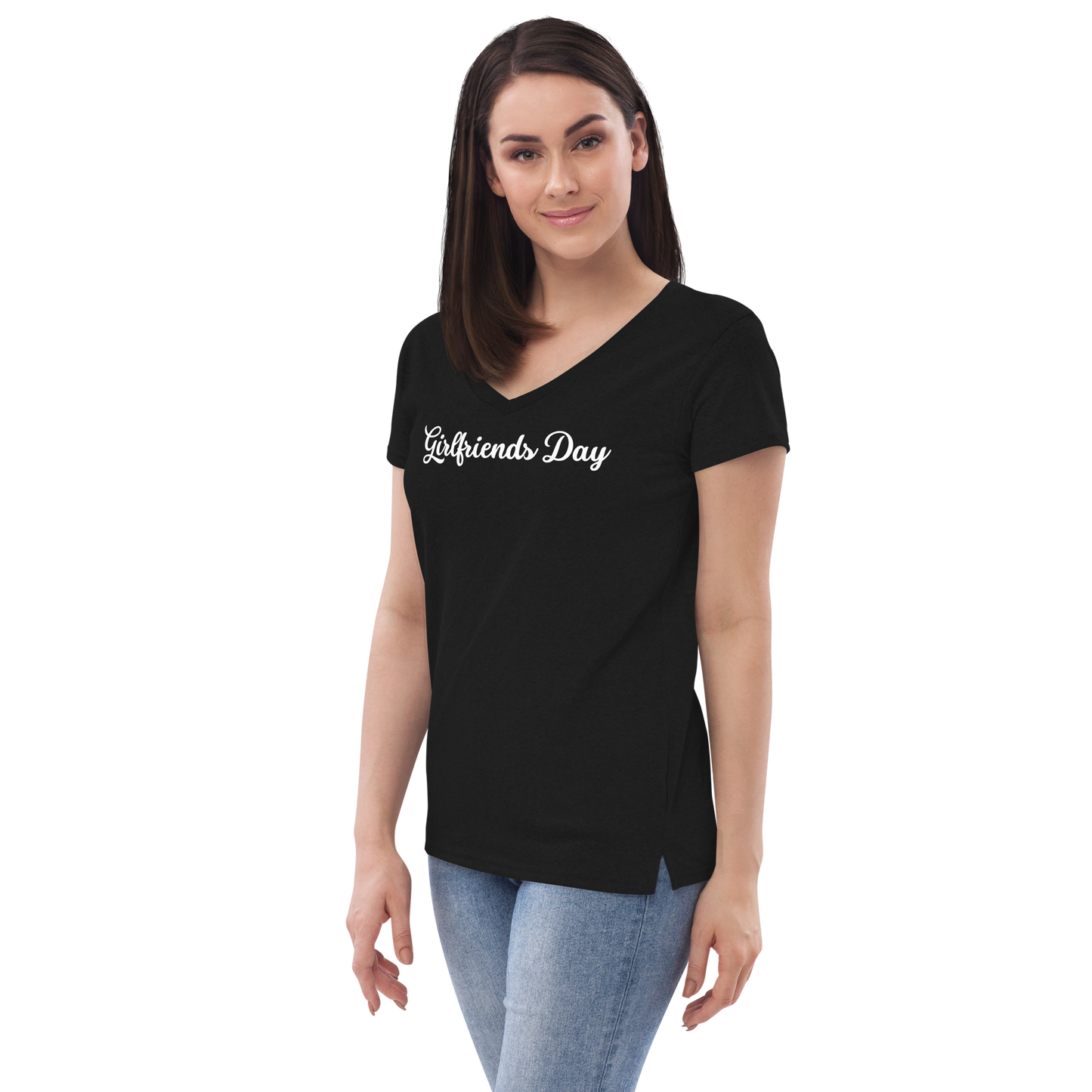 Girlfriends Day - Women’s Recycled V-Neck T-Shirt