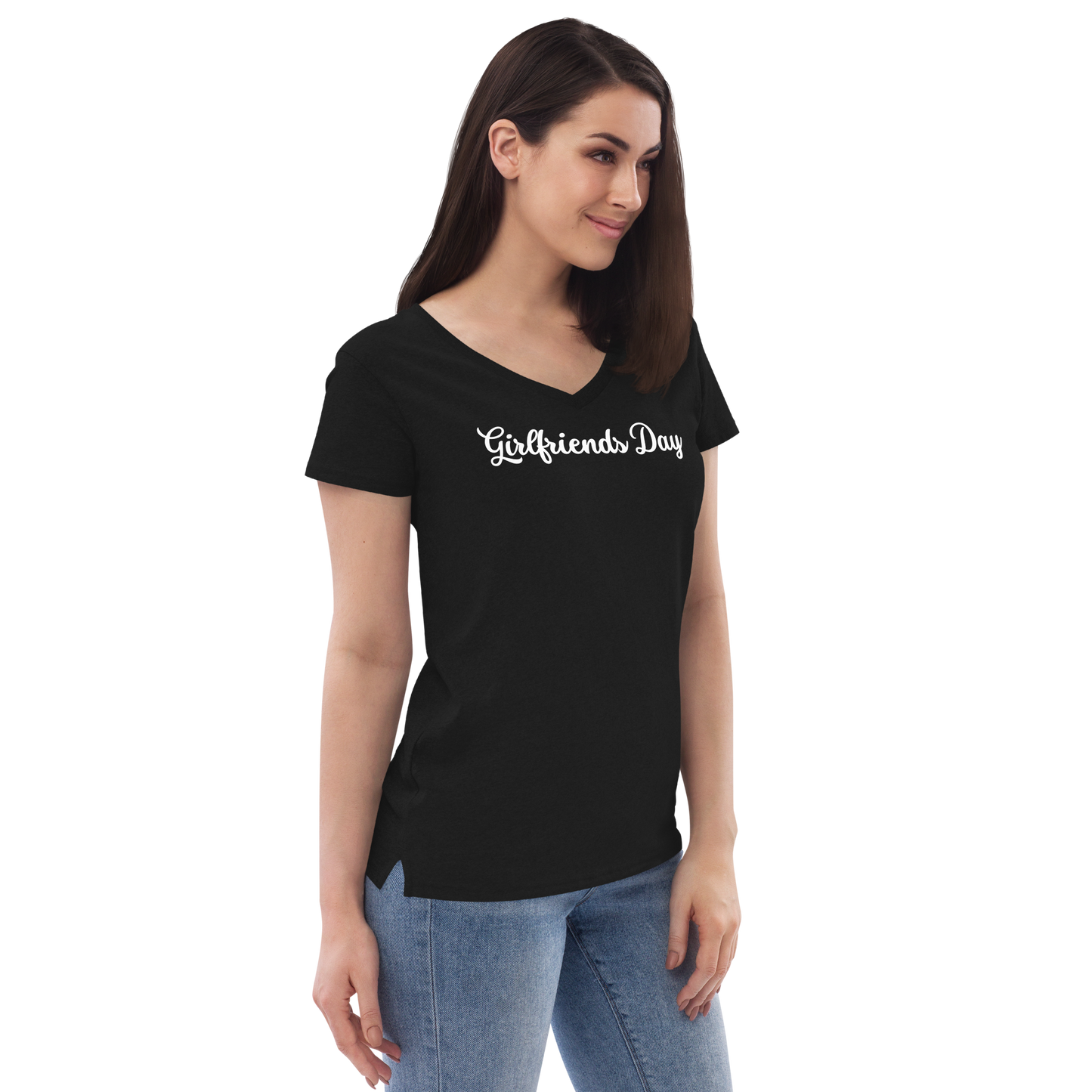 Girlfriends Day - Women’s Recycled V-Neck T-Shirt