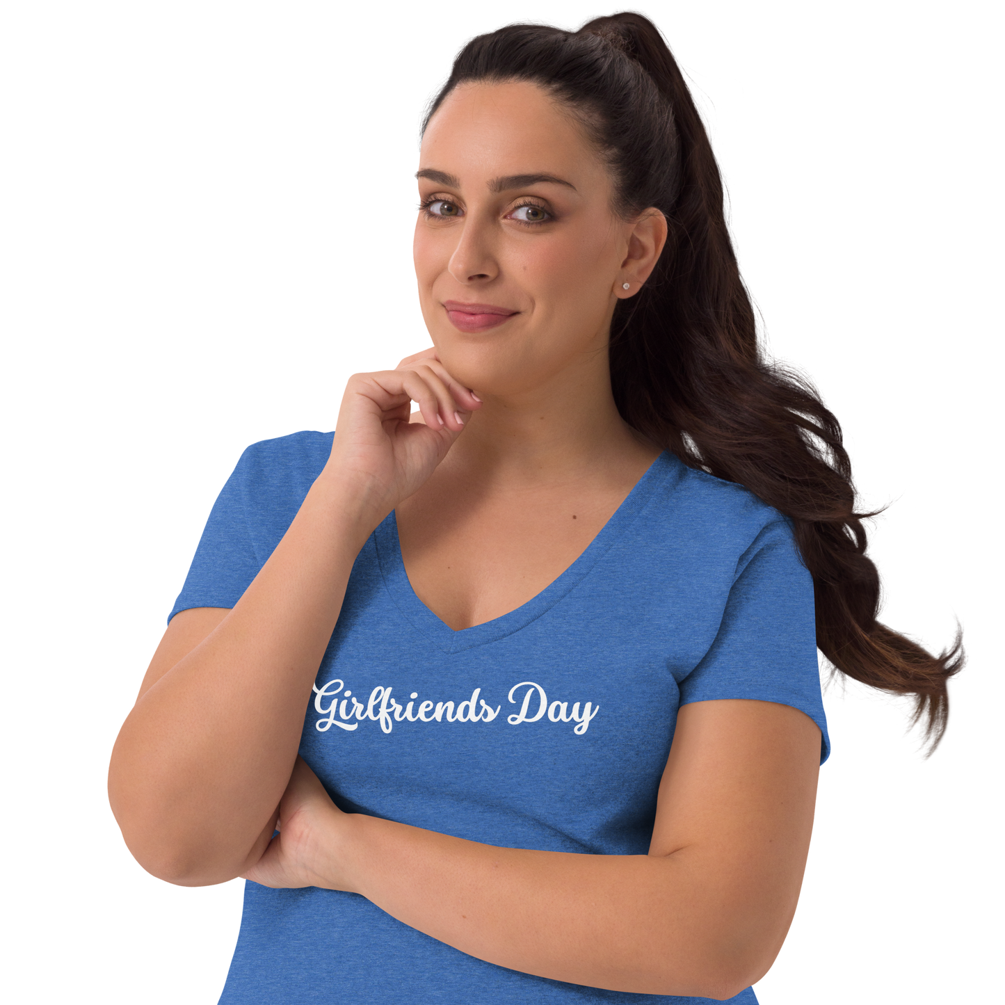 Girlfriends Day - Women’s Recycled V-Neck T-Shirt