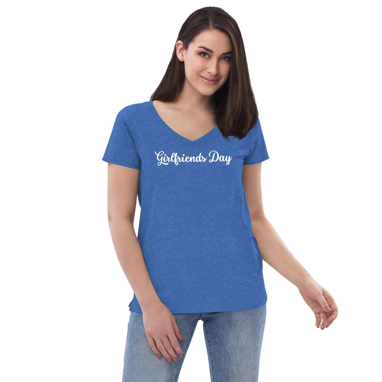 Girlfriends Day - Women’s Recycled V-Neck T-Shirt