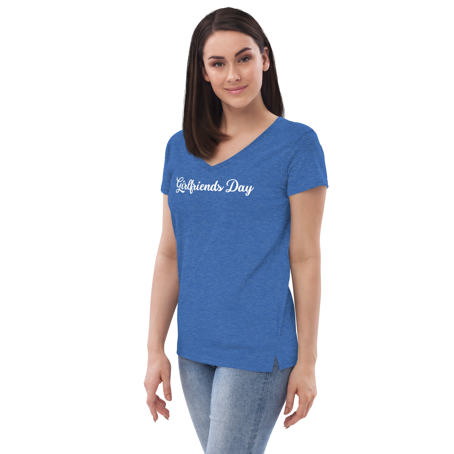 Girlfriends Day - Women’s Recycled V-Neck T-Shirt