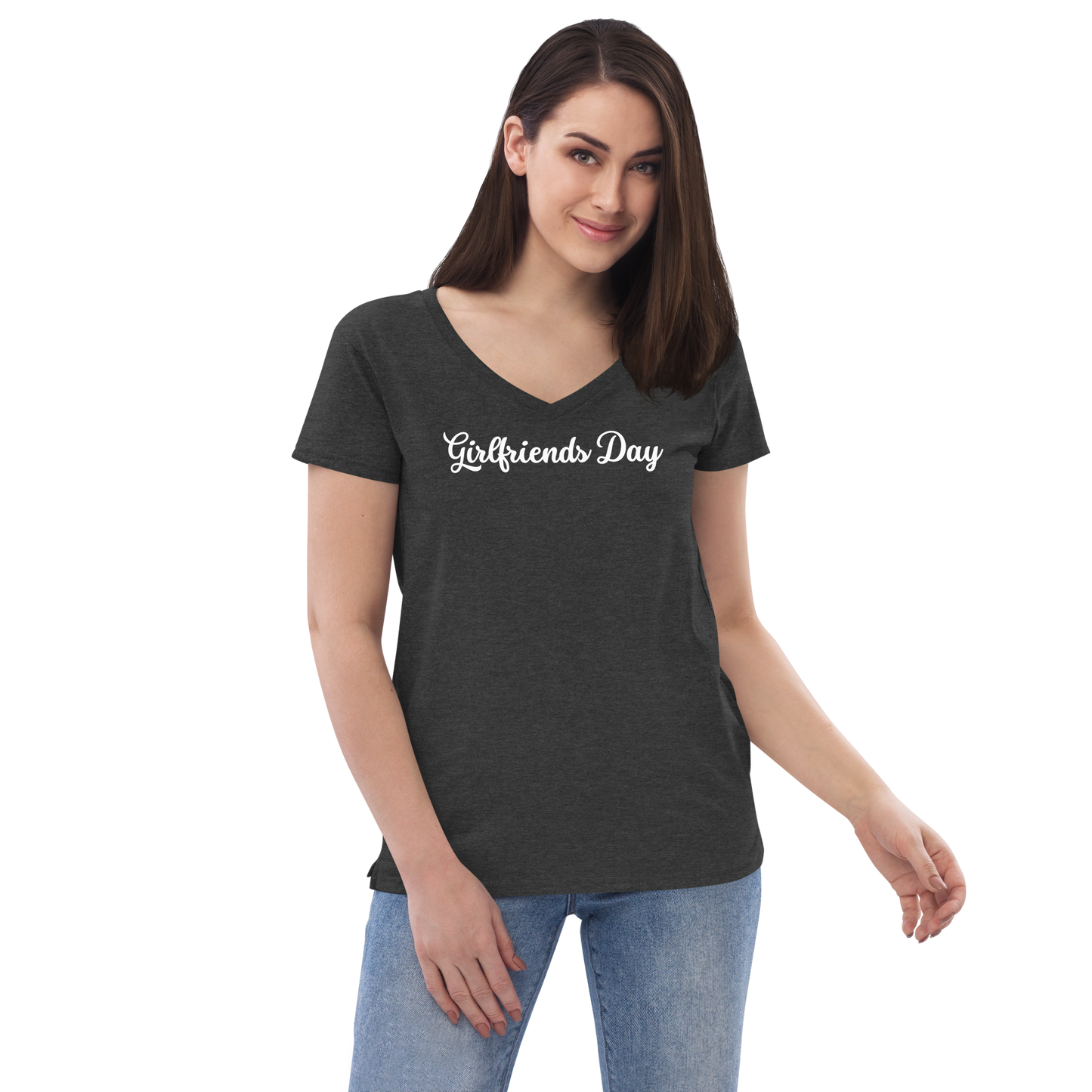 Girlfriends Day - Women’s Recycled V-Neck T-Shirt