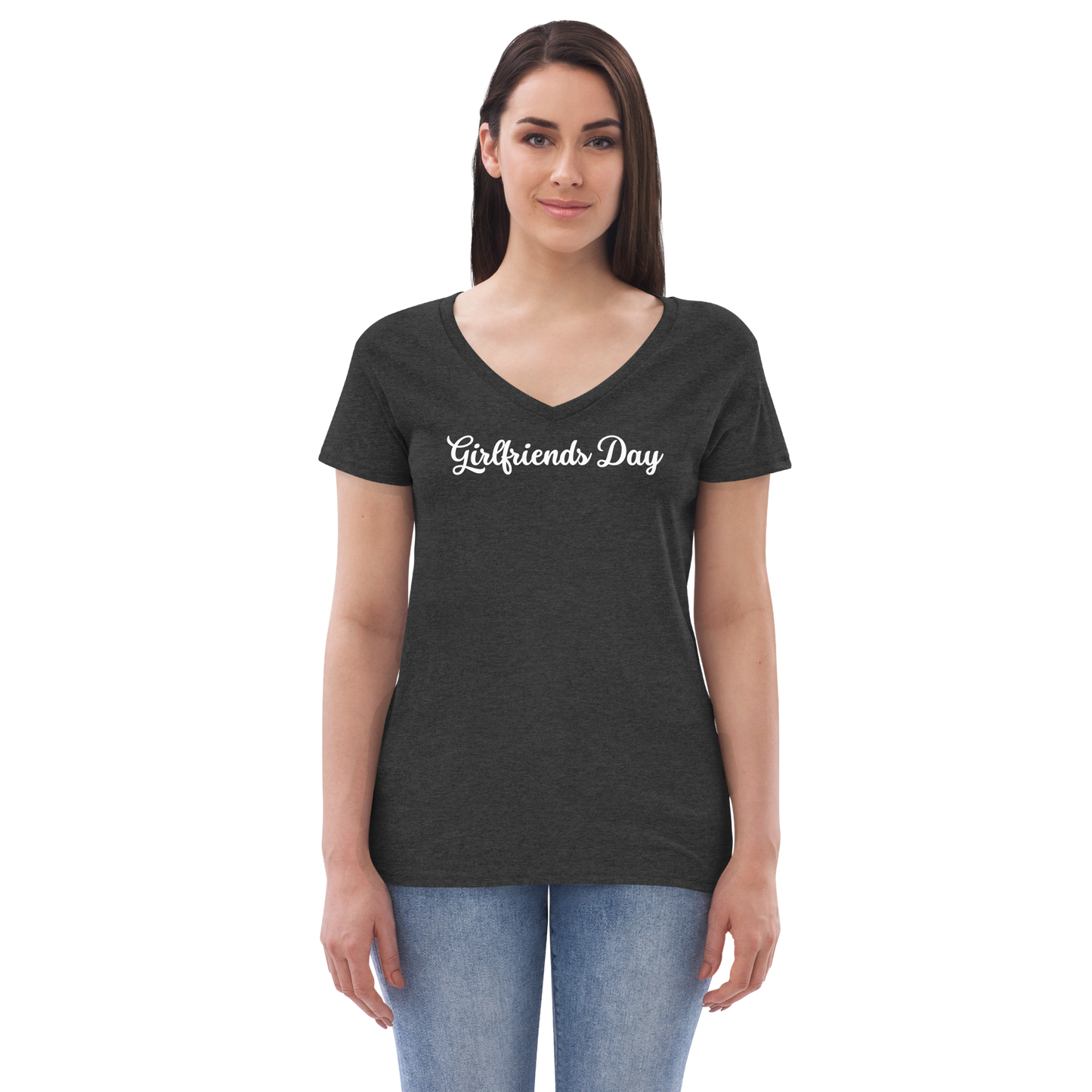 Girlfriends Day - Women’s Recycled V-Neck T-Shirt