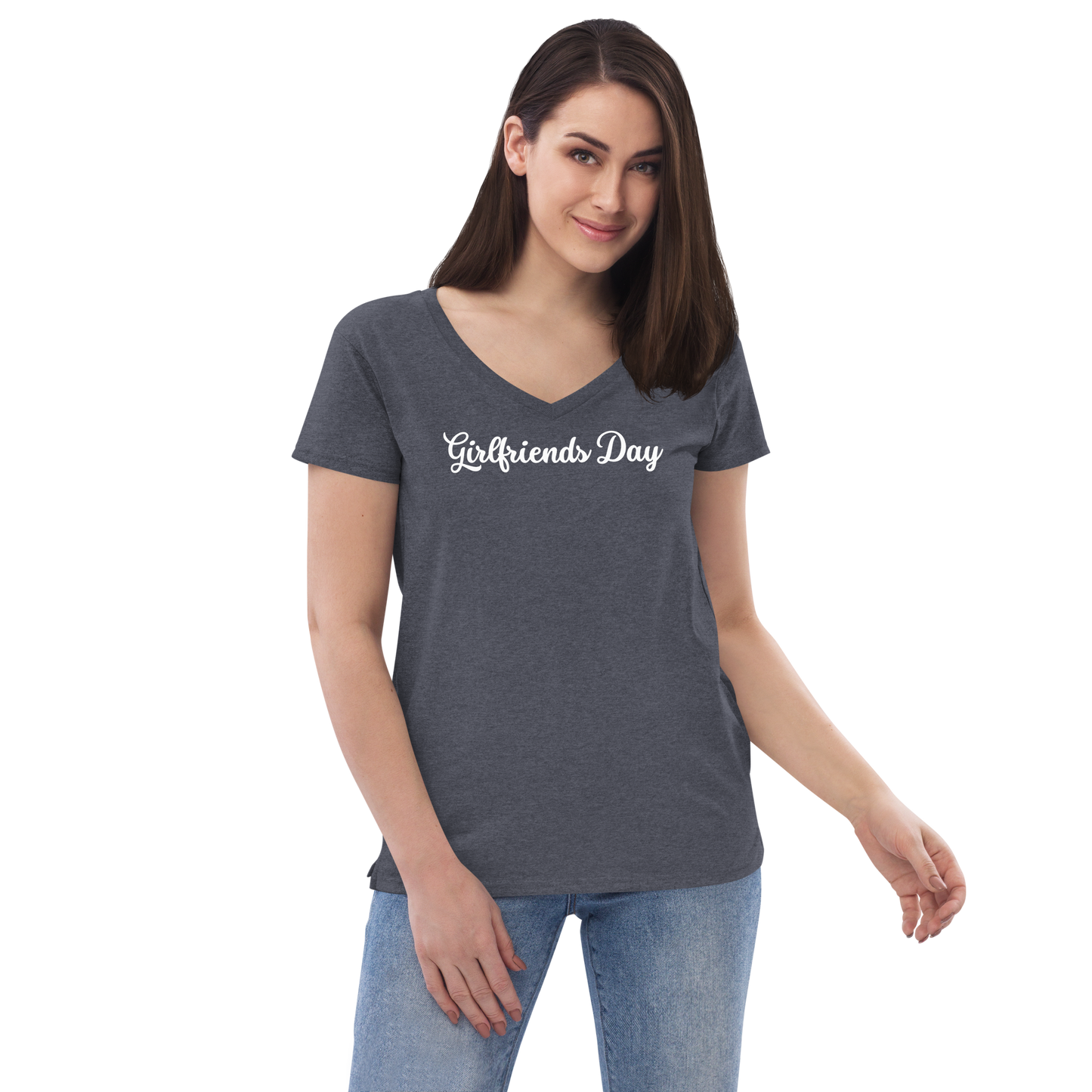 Girlfriends Day - Women’s Recycled V-Neck T-Shirt