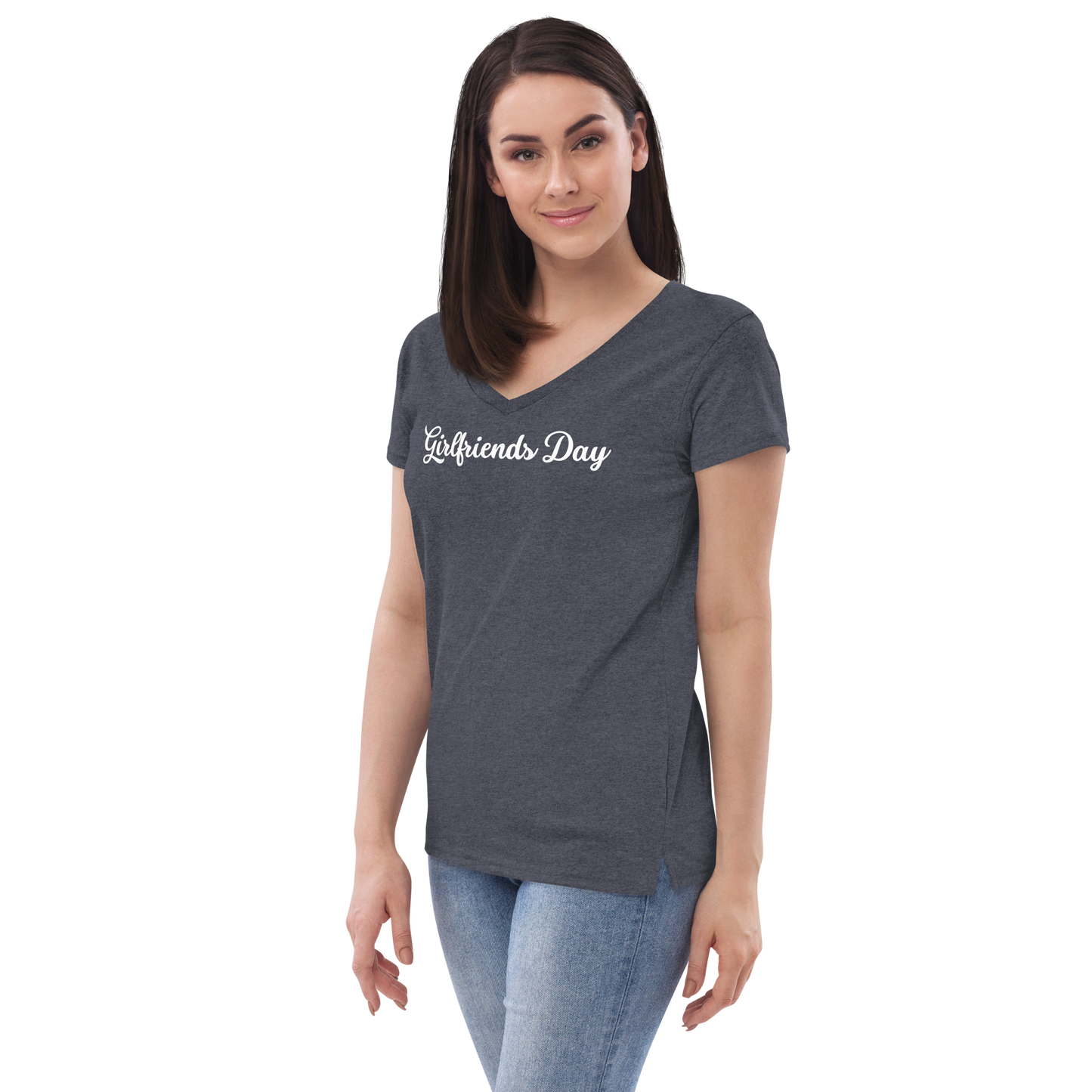 Girlfriends Day - Women’s Recycled V-Neck T-Shirt