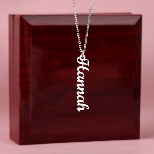 Vertical Personalized Name Necklace | Gift For Her