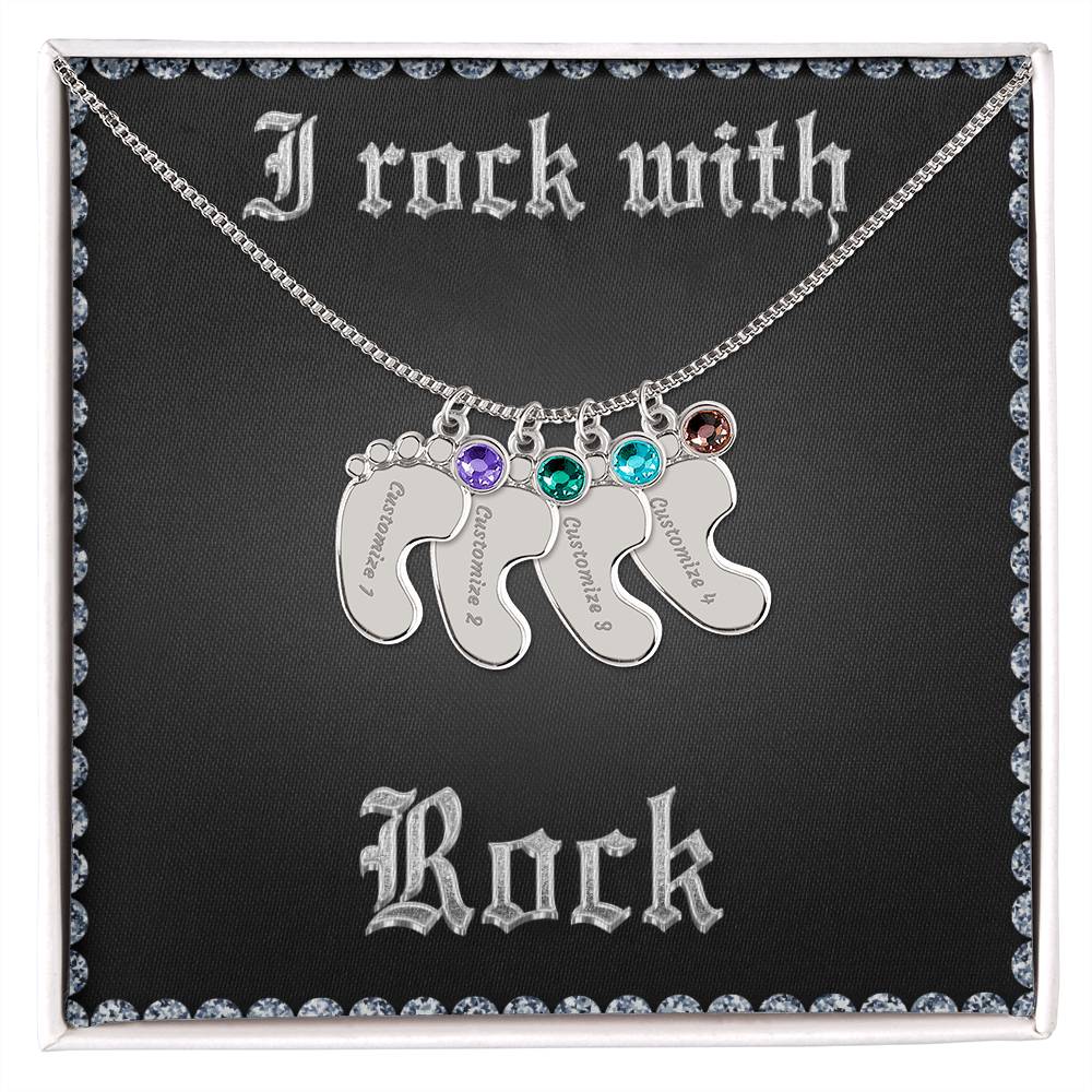 I ROCK WITH ROCK - Engraved Baby Feet Necklace (Limited Edition)