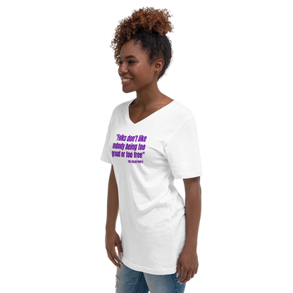 "Folks Don't Like.." The Color Purple Quote Unisex Short Sleeve V-Neck T-Shirt