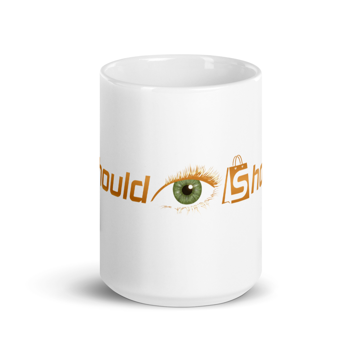 SHOULD EYE SHOP White Glossy Mug - Green Eye