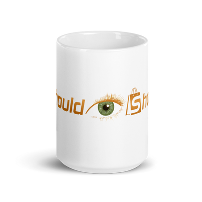 SHOULD EYE SHOP White Glossy Mug - Green Eye