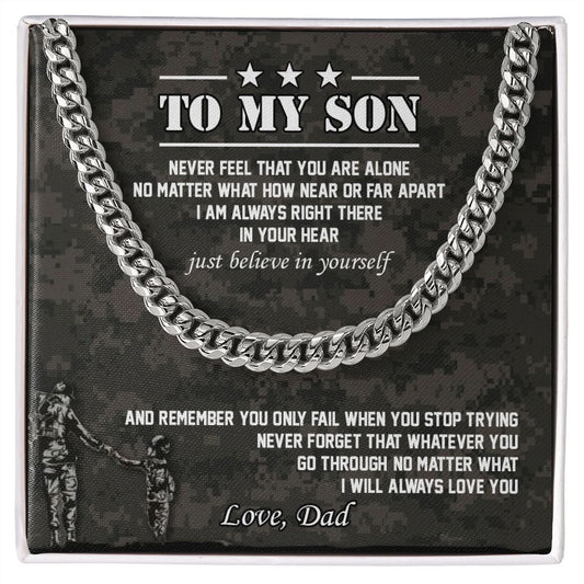My Son | Believe in yourself - Cuban Link Chain