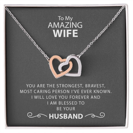 My Wife | You are amazing - Interlocking Hearts necklace